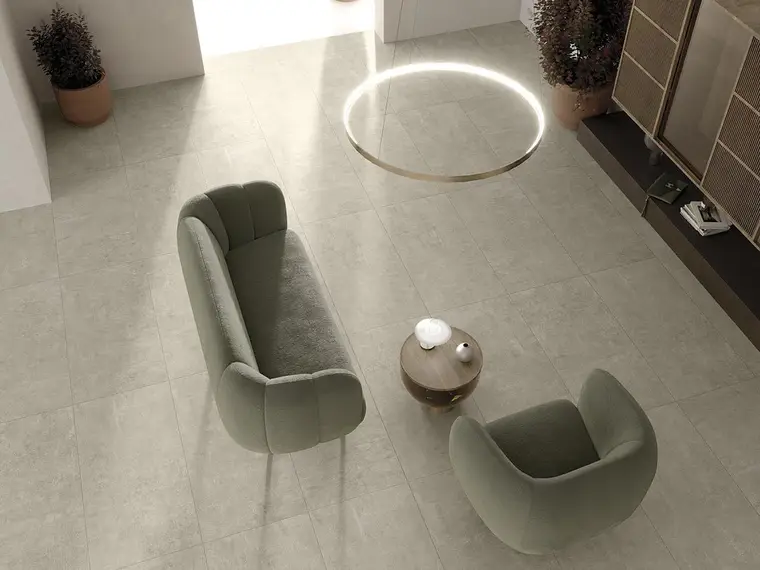 Antica Ceramica Rubiera Evoq — ολόμαζο πορσελανάτο πλακάκι δαπέδου και τοίχου με όψη τσιμέντου, για εσωτερικούς και εξωτερικούς χώρους