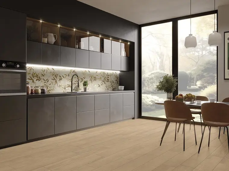 Antica Ceramica Rubiera Teqa — ολόμαζο πορσελανάτο πλακάκι δαπέδου και τοίχου με όψη ξύλου