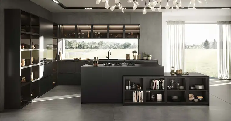 Πλακάκια Atlas Plan ABSOLUTE BLACK — πορσελανάτο, μονόχρωμο, ματ, 162×324 cm