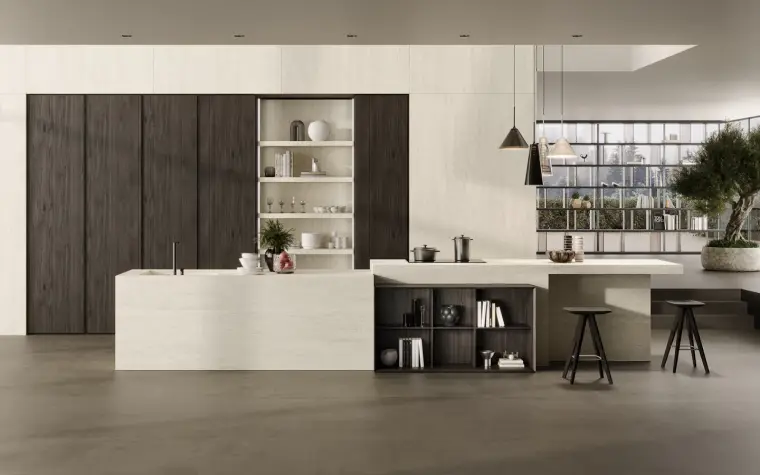 Atlas Plan TRAVERTINO WHITE — πορσελανάτο πλακάκι με όψη μαρμάρου