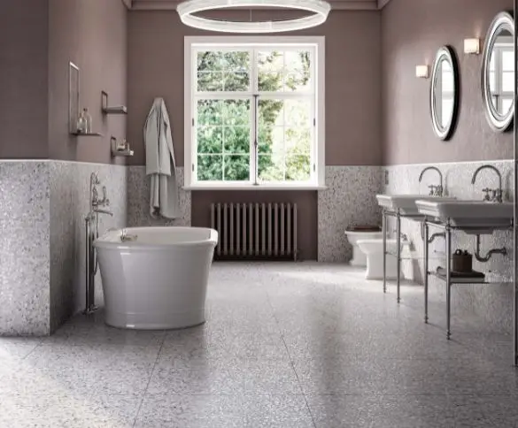 Casalgrande Padana Terrazzo — ολόμαζο πορσελανάτο πλακάκι με όψη terrazzo, για εσωτερικούς και εξωτερικούς χώρους