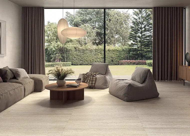 Castelvetro Ceramiche Firenze — πορσελανάτο πλακάκι δαπέδου και τοίχου με όψη τραβερτίνη, για εσωτερικούς και εξωτερικούς χώρους