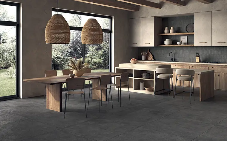 Castelvetro Ceramiche Terrae — πορσελανάτο πλακάκι δαπέδου και τοίχου με όψη τσιμέντου, για εσωτερικούς και εξωτερικούς χώρους