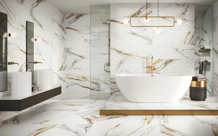 Colorker Calacatta Gold — πορσελανάτο πλακάκι δαπέδου και τοίχου με όψη μαρμάρου