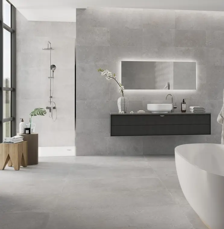 Cristal Cerámicas S.A. (Cristacer) AVENUE — πορσελανάτο πλακάκι δαπέδου και τοίχου με όψη τσιμέντου