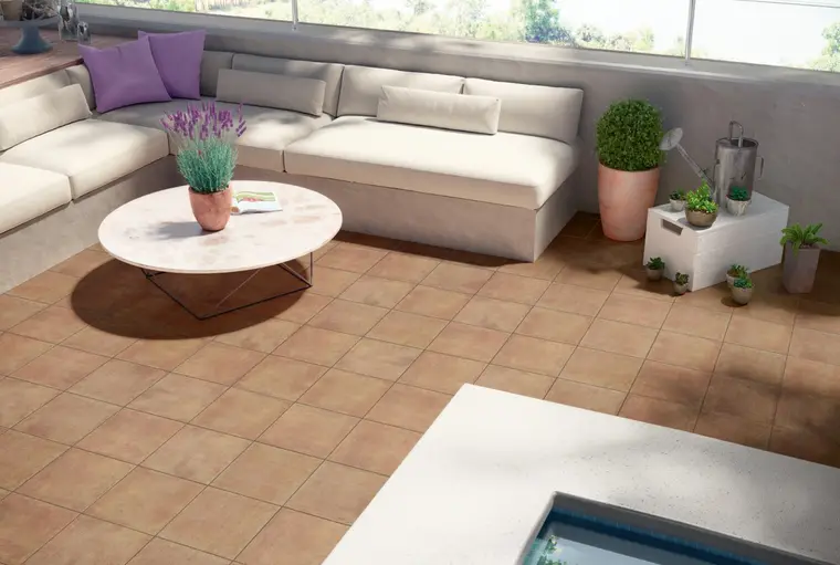 Cristal Cerámicas S.A. (Cristacer) TEIDE — κεραμικό πλακάκι κόκκινης πάστας δαπέδου με όψη πέτρας