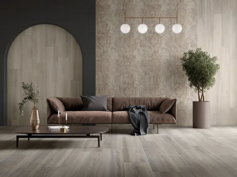 Dado Ceramica Ikon — πορσελανάτο πλακάκι δαπέδου και τοίχου με όψη ξύλου, για εσωτερικούς και εξωτερικούς χώρους