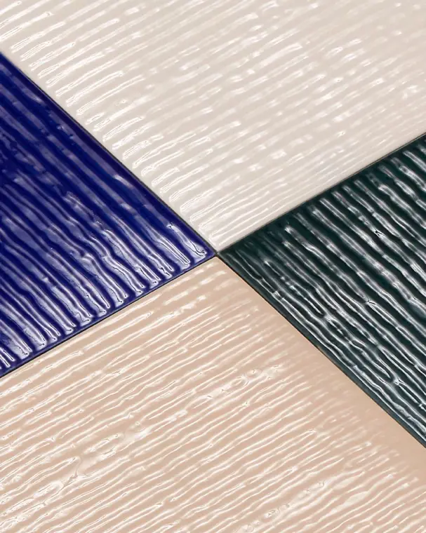 Πλακάκια Decoratori Bassanesi Kimono — πορσελανάτο, ύφασμα, γυαλιστερό, 15×15 cm