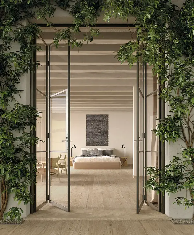 Fap Ceramiche Plein Air — πορσελανάτο πλακάκι δαπέδου και τοίχου με όψη ξύλου, για εσωτερικούς και εξωτερικούς χώρους