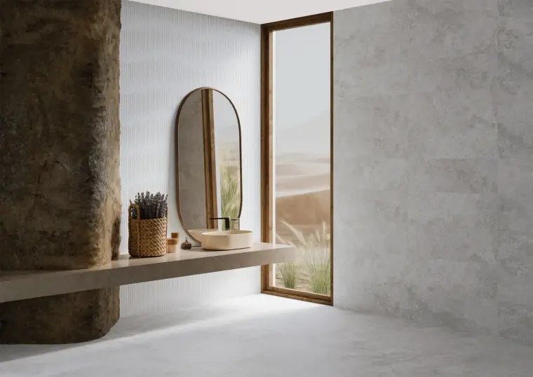 Πλακάκια Ibero Ceramica Ethereal — πορσελανάτο, πέτρα, ματ, 60×120 cm