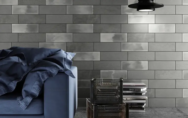 Πλακάκια Iris Ceramica Camp — κεραμικό λευκής πάστας, ύφασμα, 10×30 cm