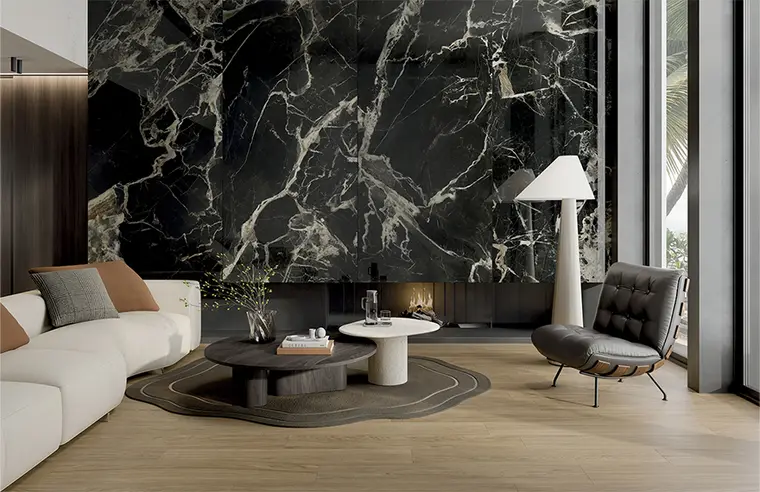 Πλακάκια La Fabbrica Black Gold — πορσελανάτο, μάρμαρο, ματ, 120×280 cm