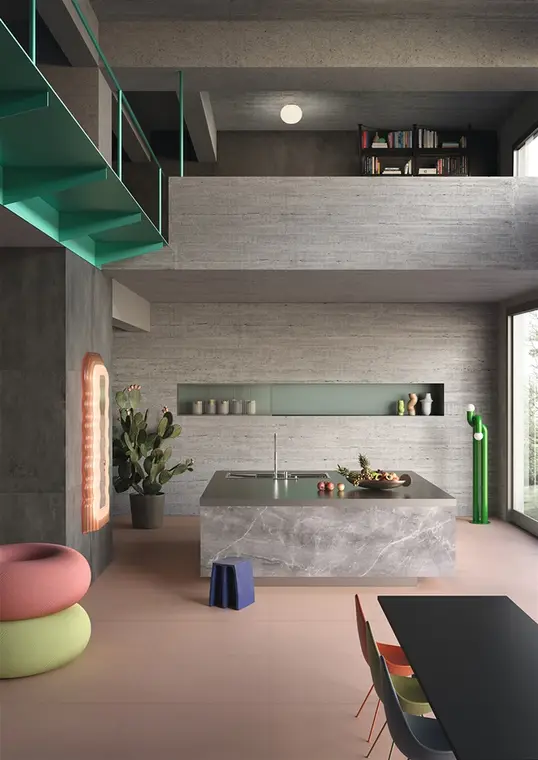 Πλακάκια Lea Ceramiche Concreto — πορσελανάτο ολόμαζο, τσιμέντο, ματ, 120×260 cm