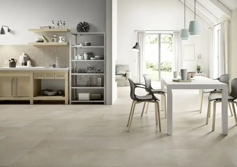Marazzi Plaster — πορσελανάτο πλακάκι με όψη τσιμέντου, για εσωτερικούς και εξωτερικούς χώρους
