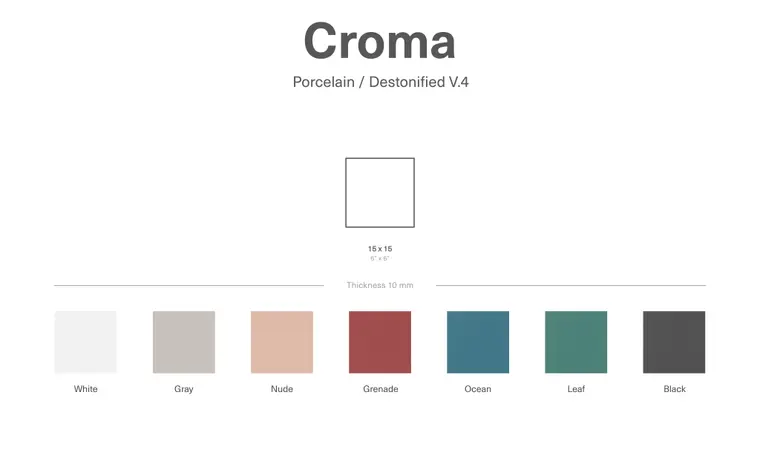 Πλακάκια Nadis Design Croma — πορσελανάτο, μονόχρωμο, ματ, 15×15 cm