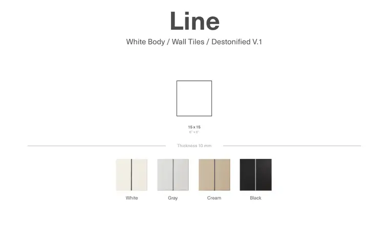 Πλακάκια Nadis Design Line — κεραμικό λευκής πάστας, μονόχρωμο, 15×15 cm