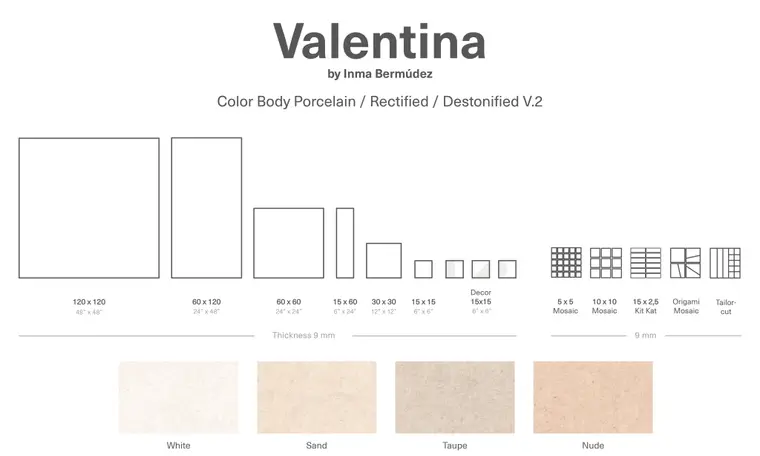 Nadis Design Valentina — ολόμαζο πορσελανάτο πλακάκι δαπέδου και τοίχου σε ενιαίο χρώμα