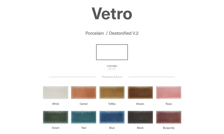 Nadis Design Vetro — κεραμικό πλακάκι δαπέδου και τοίχου σε ενιαίο χρώμα