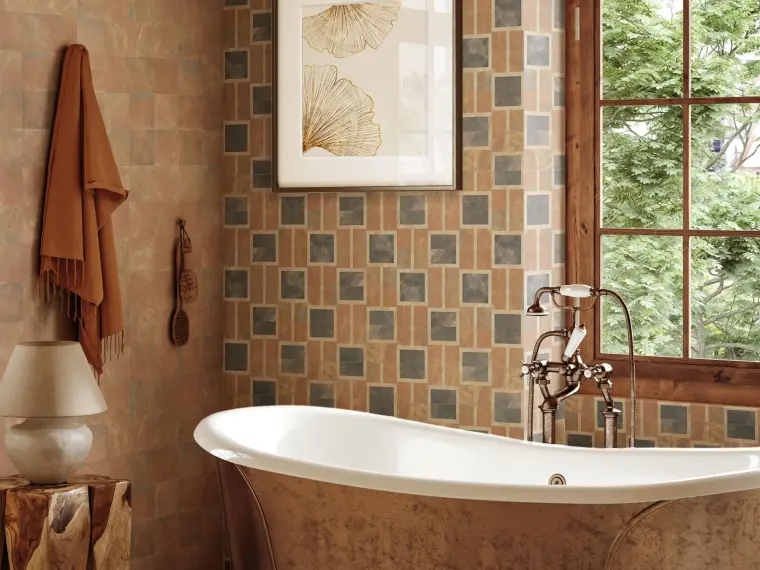 Nanda Tiles Terra — πορσελανάτο πλακάκι δαπέδου και τοίχου με διακοσμητικό σχέδιο, για εσωτερικούς και εξωτερικούς χώρους