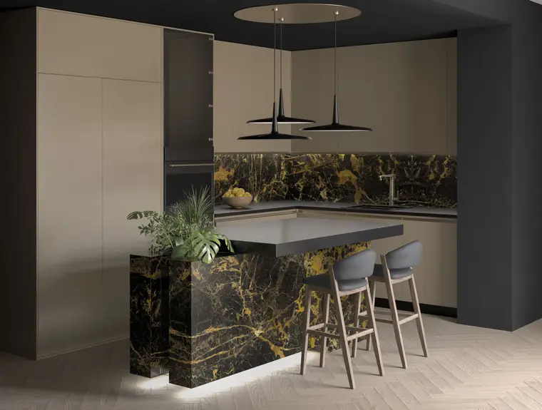 NuovoCorso Black Gold — πορσελανάτο πλακάκι δαπέδου και τοίχου με διακοσμητικό σχέδιο
