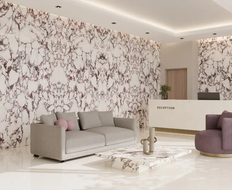 NuovoCorso Calacatta Viola — πορσελανάτο πλακάκι δαπέδου και τοίχου με όψη μαρμάρου