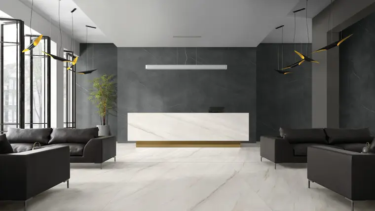 NuovoCorso Lasa White — πορσελανάτο πλακάκι δαπέδου και τοίχου με όψη μαρμάρου