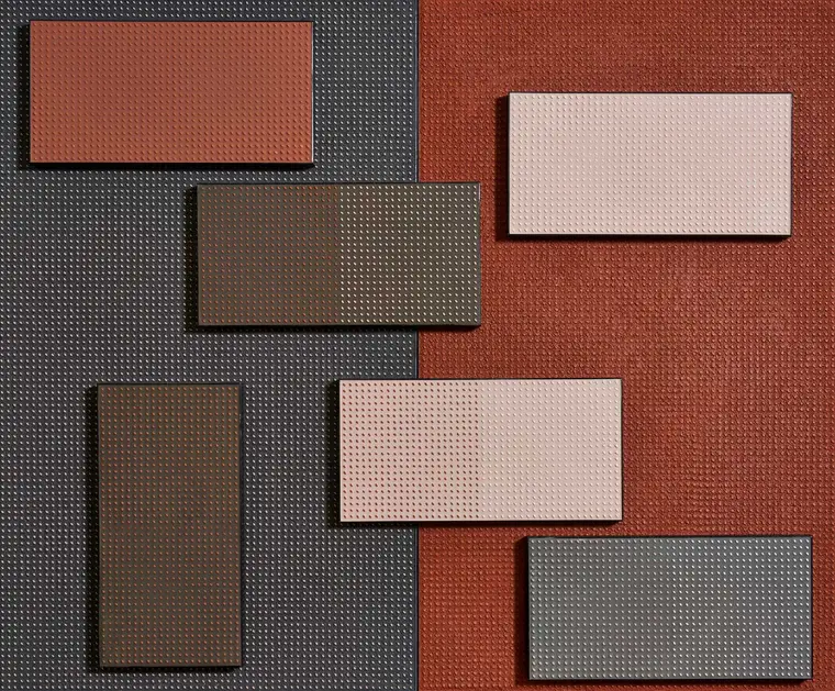 Πλακάκια Opificio Ceramico Repetit — πορσελανάτο, ύφασμα, ανάγλυφο, 18,5×18,5 cm
