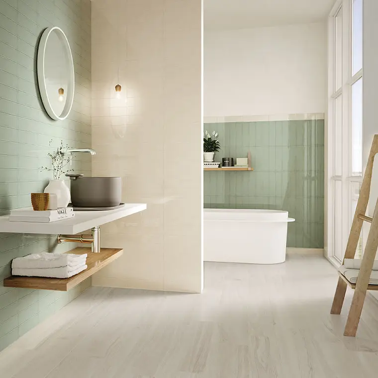 Πλακάκια Ceramiche Piemme Fragments — κεραμικό λευκής πάστας, διακοσμητικό, ματ, 7,5×30 cm