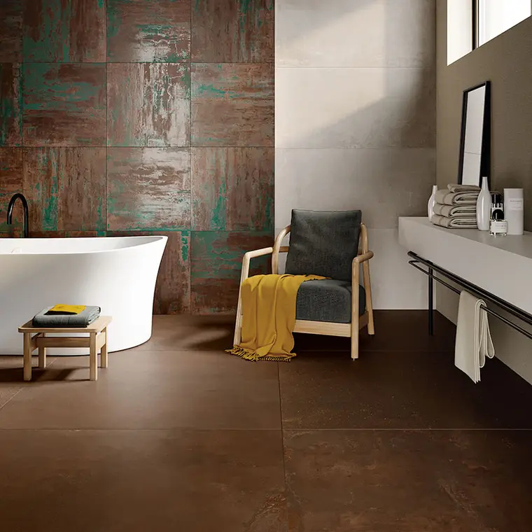 Ceramiche Piemme Materia — πορσελανάτο πλακάκι δαπέδου και τοίχου με όψη μετάλλου