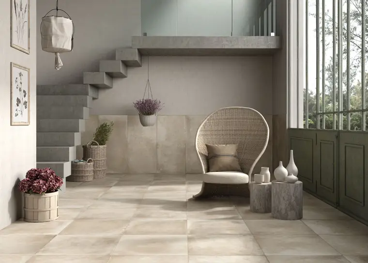 Porcelaingres Soft Concrete — ολόμαζο πορσελανάτο πλακάκι δαπέδου και τοίχου με όψη τσιμέντου