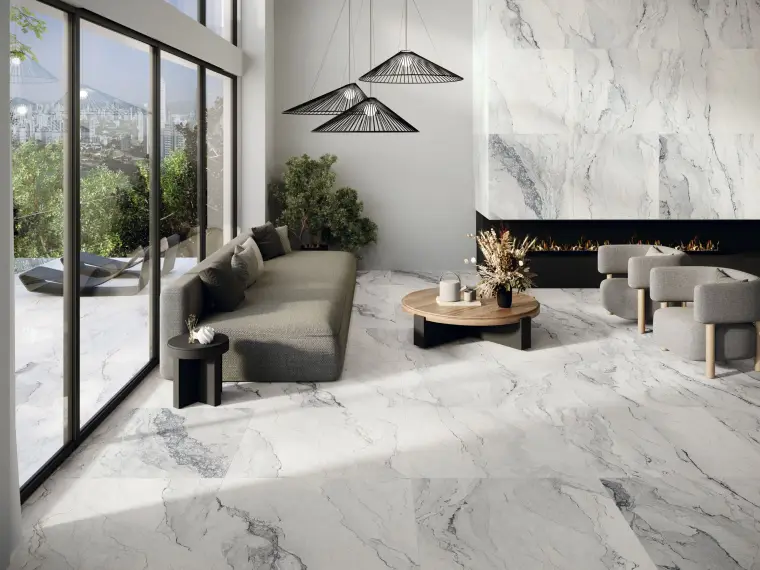 Πλακάκια Porcelanite Dos Adriático — πορσελανάτο, μάρμαρο, αντιολισθητικό, 64×147,5 cm