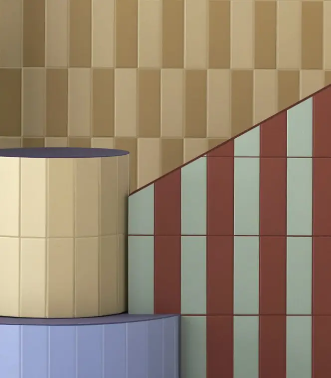 Πλακάκια Quintessenza Ceramiche Färgblock 5x15 — πορσελανάτο, μονόχρωμο, γυαλιστερό, 5×15 cm
