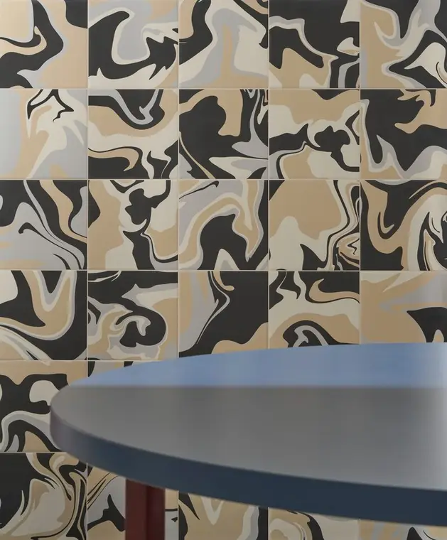 Πλακάκια Quintessenza Ceramiche Fluid — πορσελανάτο, μονόχρωμο, ματ, 18,6×18,6 cm
