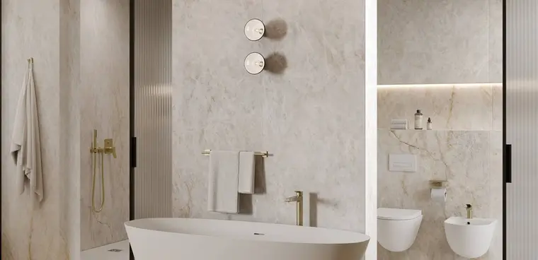 Πλακάκια RAK Ceramics Crystal White — πορσελανάτο, μάρμαρο, γυαλισμένο, 90×180 cm