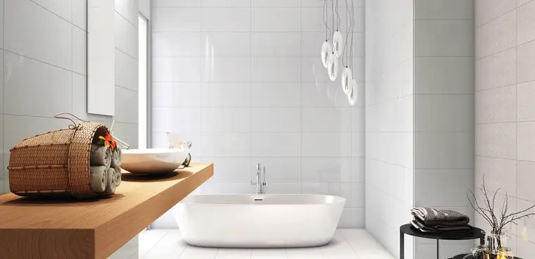 RAK Ceramics White collection — κεραμικό πλακάκι κόκκινης πάστας με όψη πέτρας