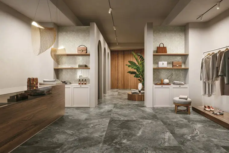 Ceramiche Refin River — πορσελανάτο πλακάκι δαπέδου και τοίχου με όψη πέτρας, για εσωτερικούς και εξωτερικούς χώρους