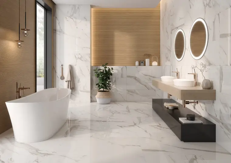 Roca Marble Calacatta Light — πλακάκι με όψη μαρμάρου