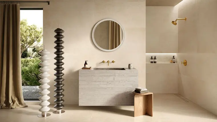 Ceramica Sant'Agostino Unionstone 2 — πορσελανάτο πλακάκι δαπέδου και τοίχου με όψη πέτρας, για εσωτερικούς και εξωτερικούς χώρους