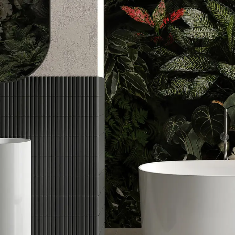 Πλακάκια Terratinta 3D Forms Fluted — διακοσμητικό, ματ, 10×30 cm