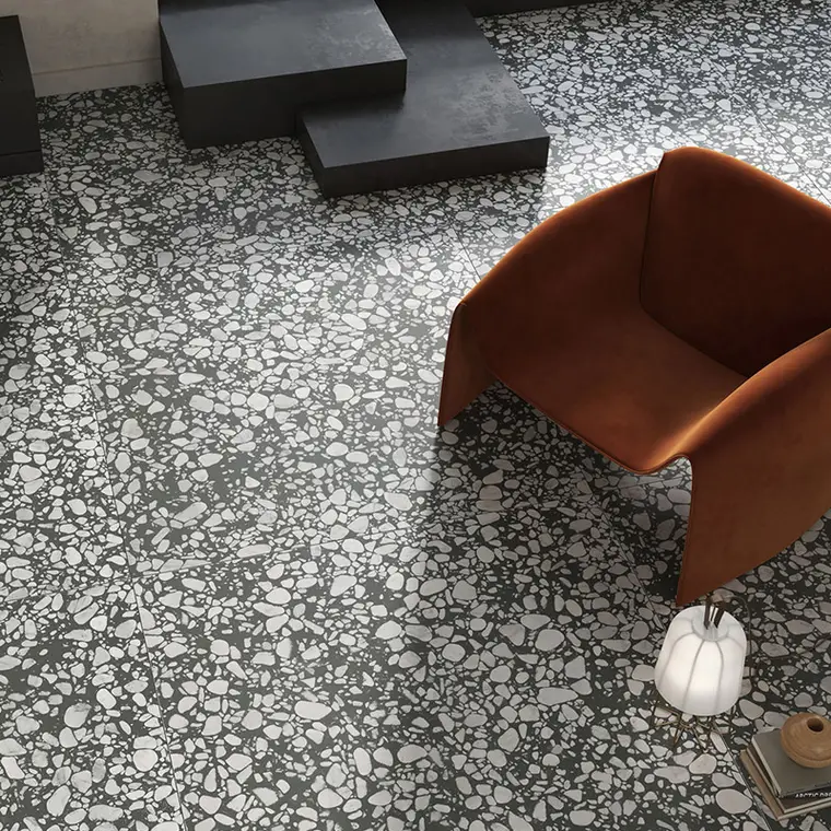 Πλακάκια Terratinta Cluster — πορσελανάτο, terrazzo, ματ, 120×120 cm