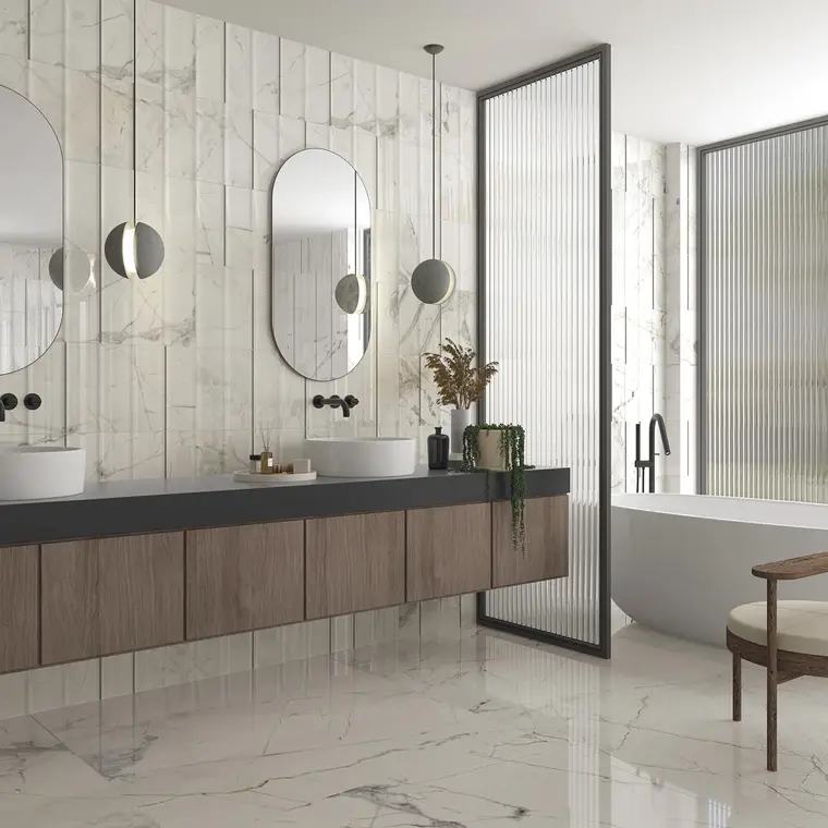 Πλακάκια Vives Ceramica Erdek — κεραμικό λευκής πάστας, μάρμαρο, 32×99 cm