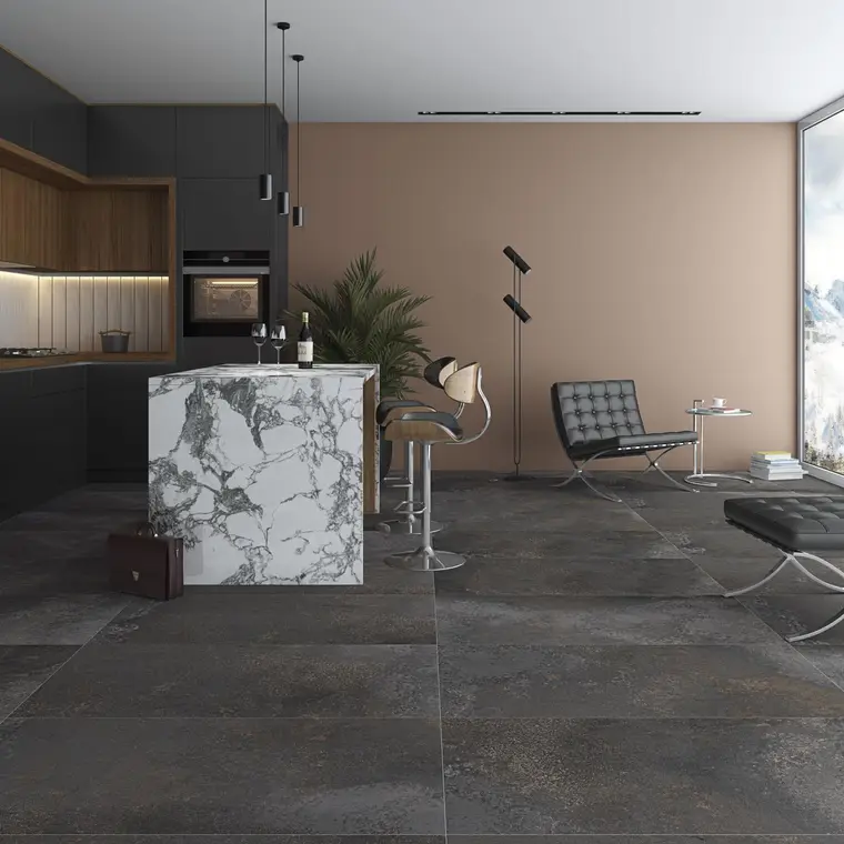 Vives Ceramica Yuri — πορσελανάτο πλακάκι δαπέδου και τοίχου με όψη μετάλλου, για εσωτερικούς και εξωτερικούς χώρους