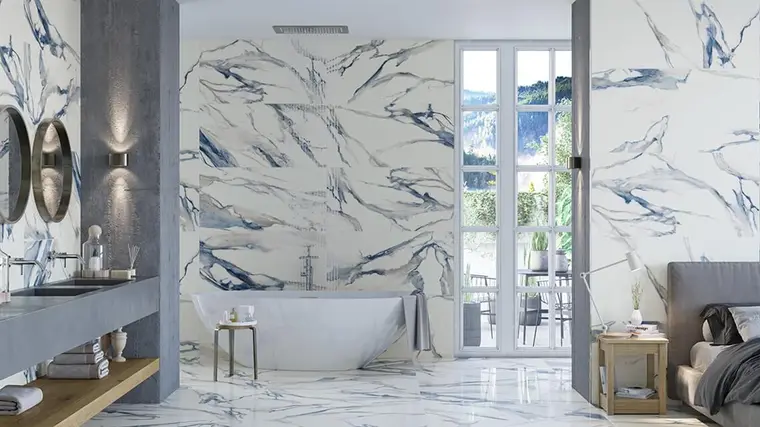 Yurtbay CALACATTA AQUA — πλακάκι δαπέδου και τοίχου με όψη μαρμάρου, για εσωτερικούς και εξωτερικούς χώρους